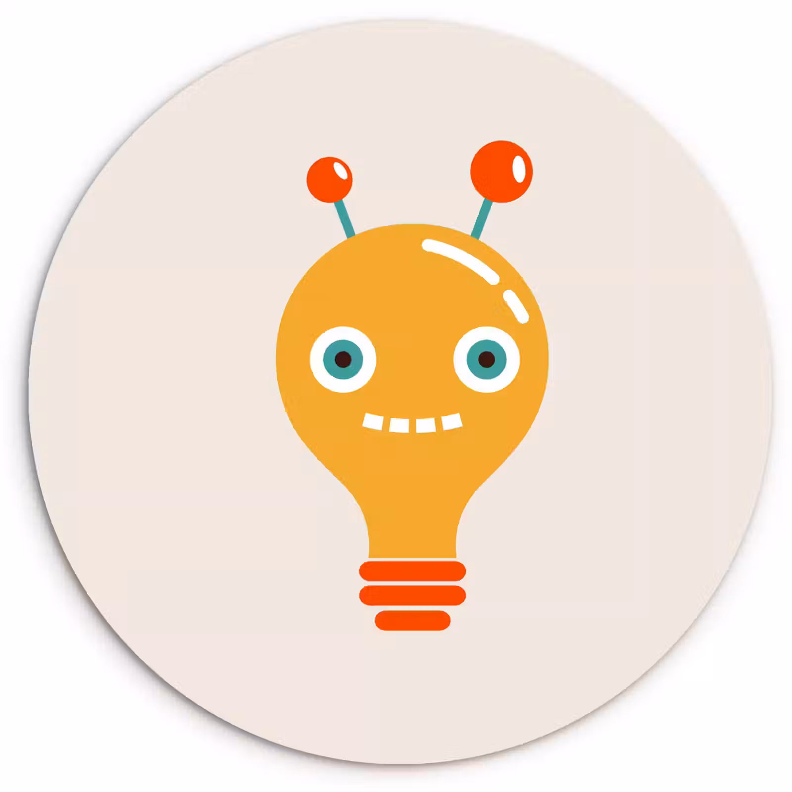 Muurcirkel - Robot - Gloeilamp - Gezicht - Antenne - Kinderen — 1