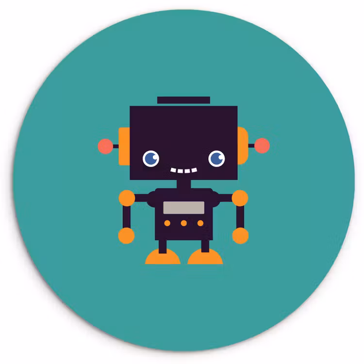 Muurcirkel - Robot - Gezicht - Antenne - Blauw - Jongens — 1