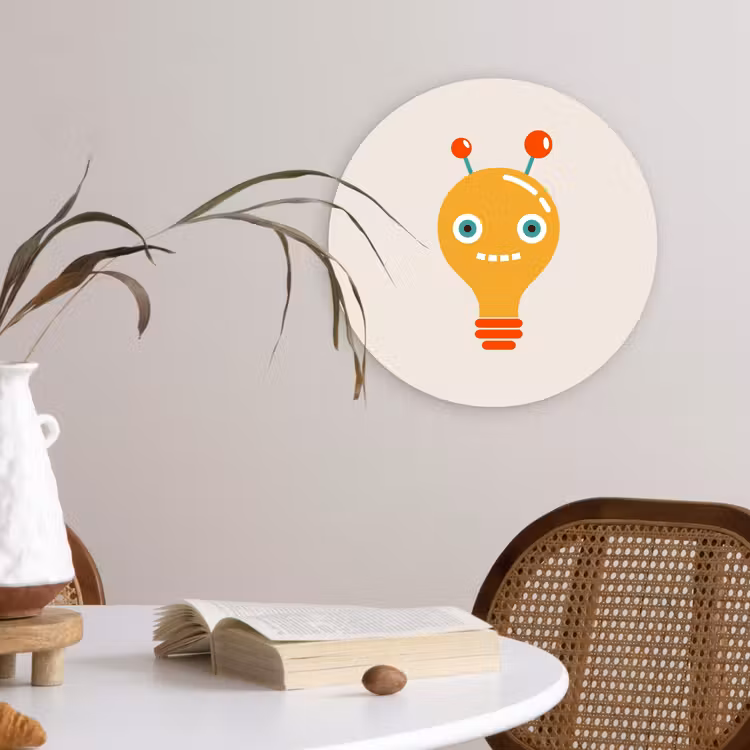 Muurcirkel - Robot - Gloeilamp - Gezicht - Antenne - Kinderen — 4