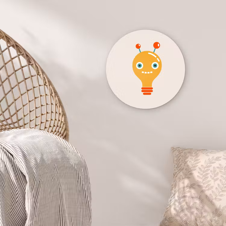 Muurcirkel - Robot - Gloeilamp - Gezicht - Antenne - Kinderen — 5