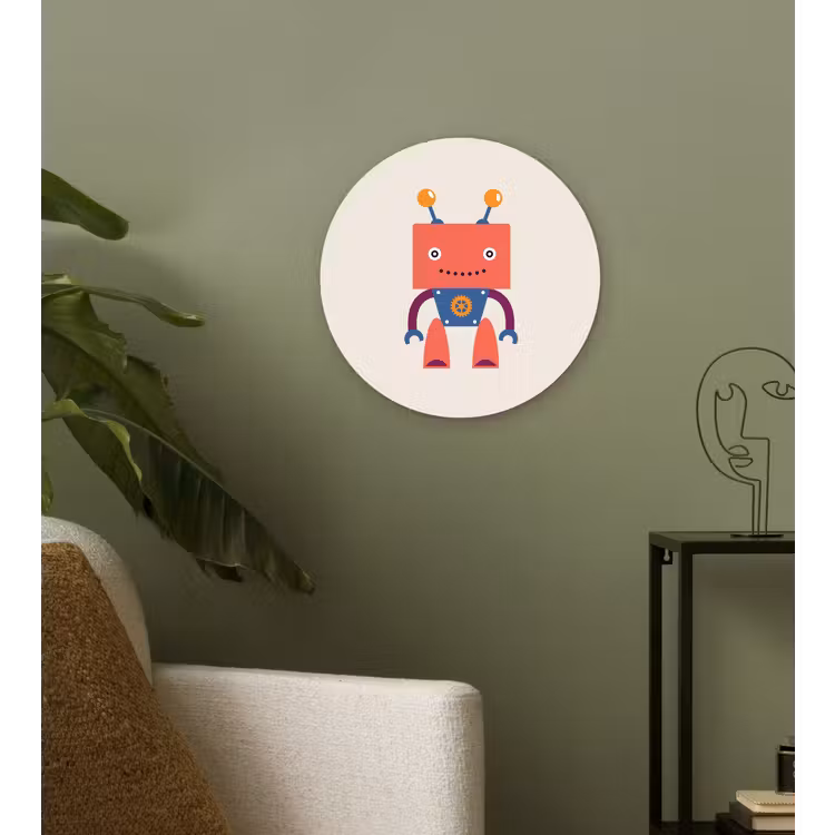 Muurcirkel - Robot - Tandwiel - Gezicht - Antenne - Kids - Jongetjes — 3