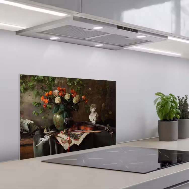 Spatscherm keuken - Bloemen - Viool - Stilleven — 5