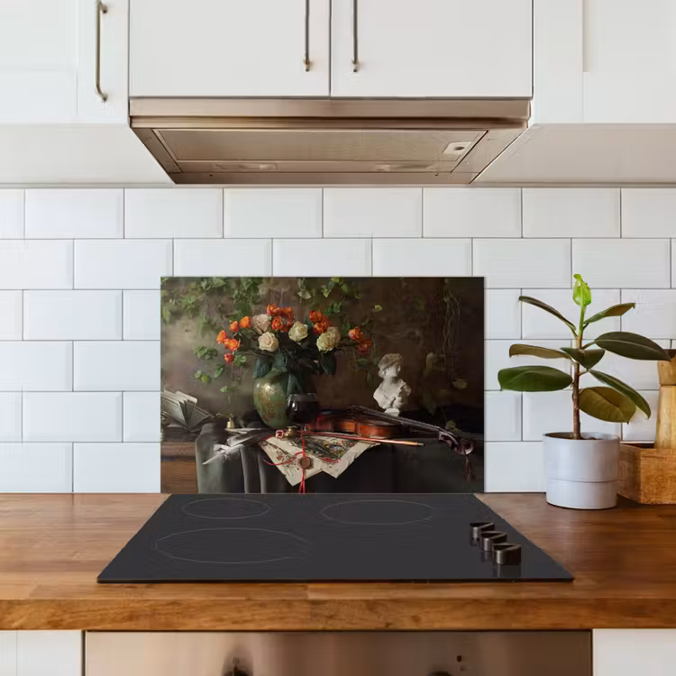 Spatscherm keuken - Bloemen - Viool - Stilleven — 6