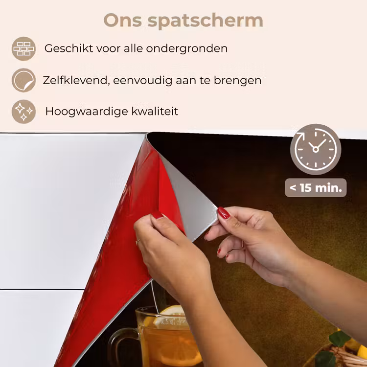 Spatscherm keuken - Stilleven - Thee - Citroen - Schilderij - Kunst — 4