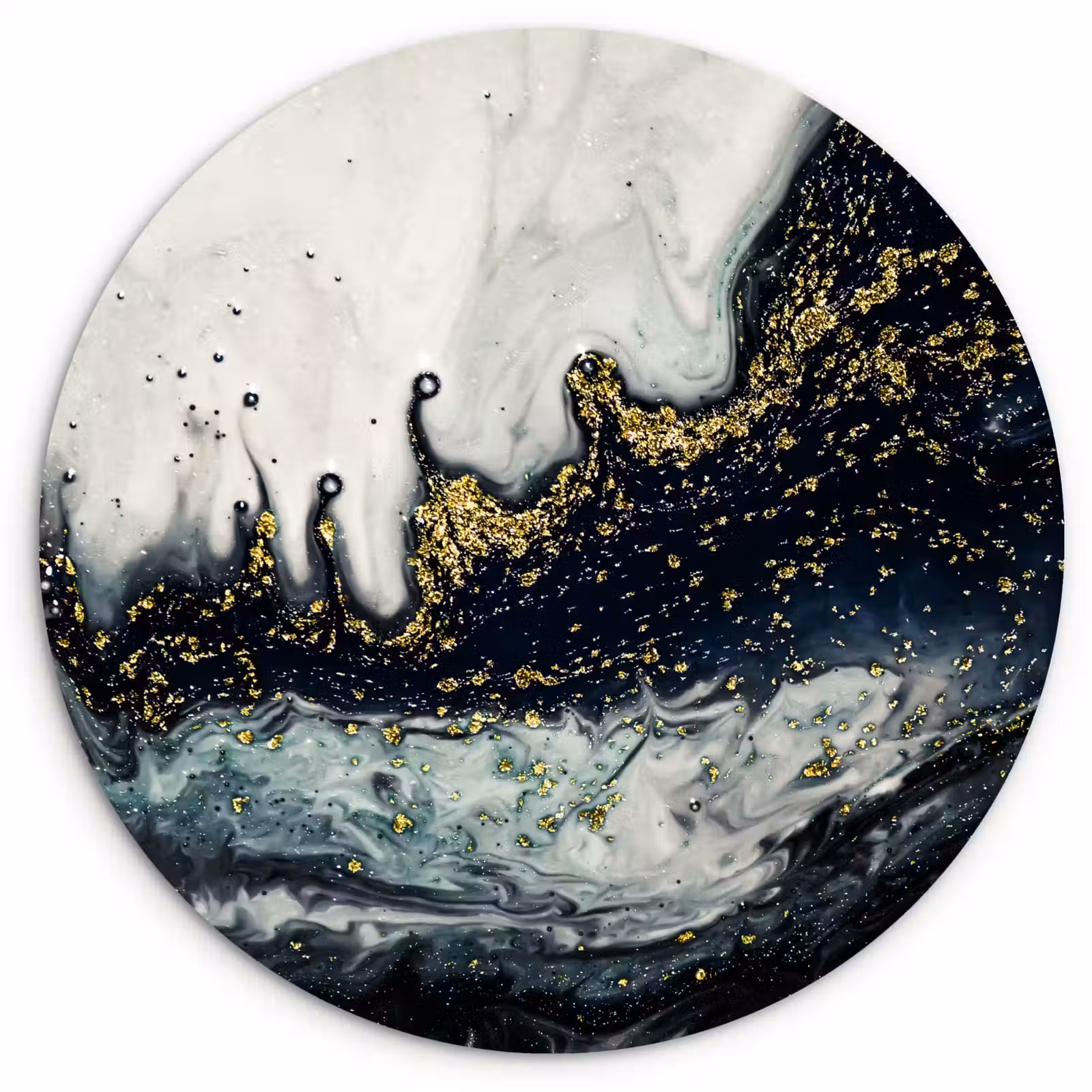 Muurcirkel - Marmer - Abstract - Goud - Luxe — 1