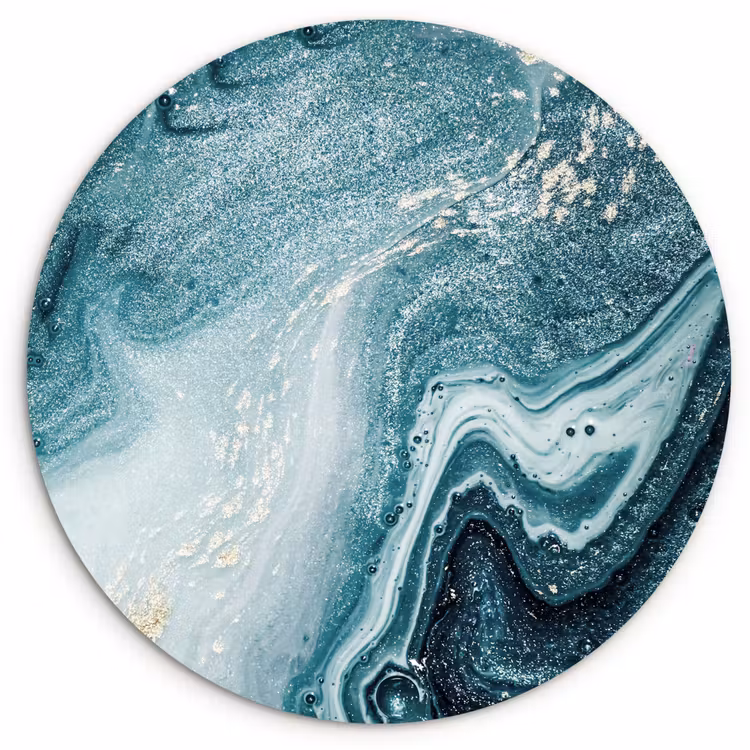 Muurcirkel - Edelstenen - Blauw - Natuur - Marmer - Abstract — 1