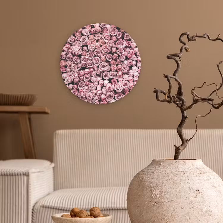 Muurcirkel - Bloemen - Rozen - Natuur - Roze - Botanisch — 2