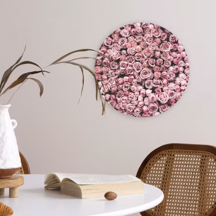Muurcirkel - Bloemen - Rozen - Natuur - Roze - Botanisch — 4