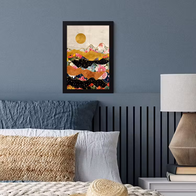 Poster met lijst - Goud - Bloemen - Print - Abstract - Landschap - Patronen — 3