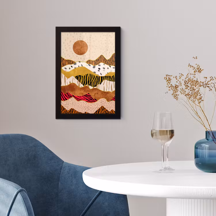 Poster met lijst - Tijgerprint - Pastel - Goud - Print - Tijger - Abstract — 4