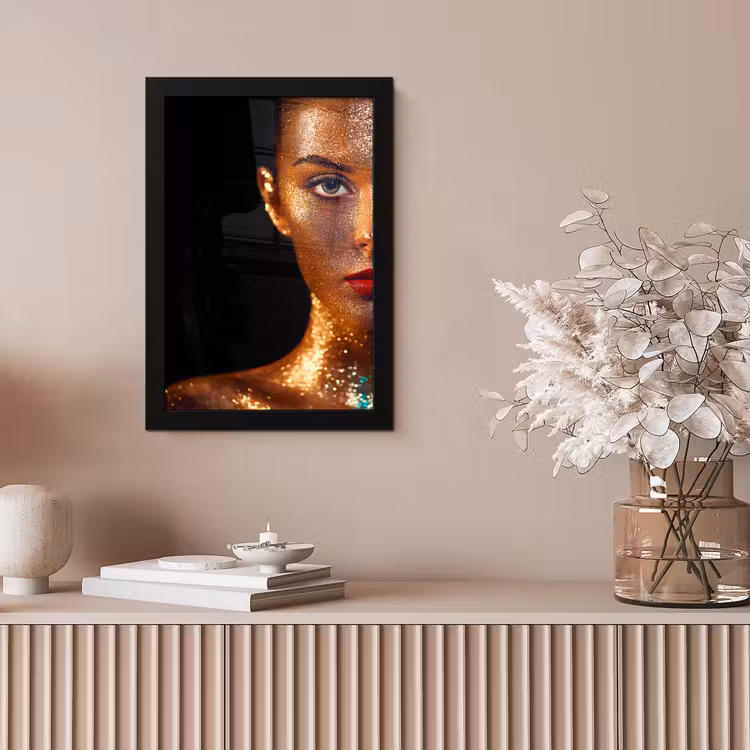Poster met lijst - Make up - Goud - Vrouw - Luxe - Glitter - Kunst — 5