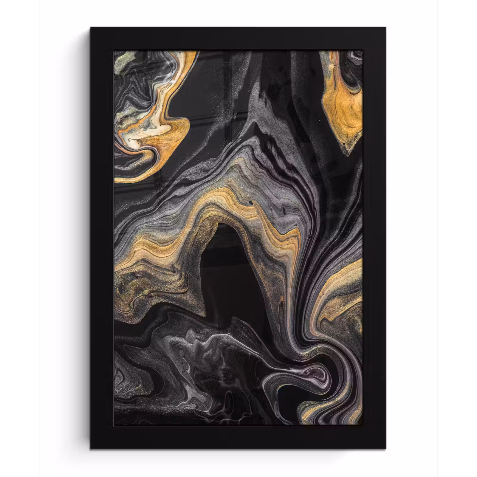 Poster met lijst - Marmer - Acryl - Goud - Luxe - Abstract — 1