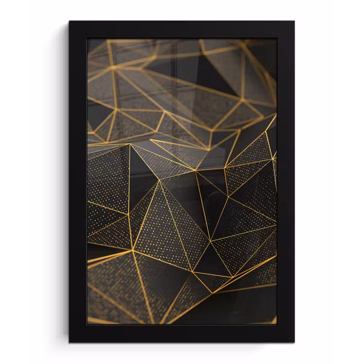 Poster met lijst - Abstract - Goud - 3D - Luxe - Kunst — 1
