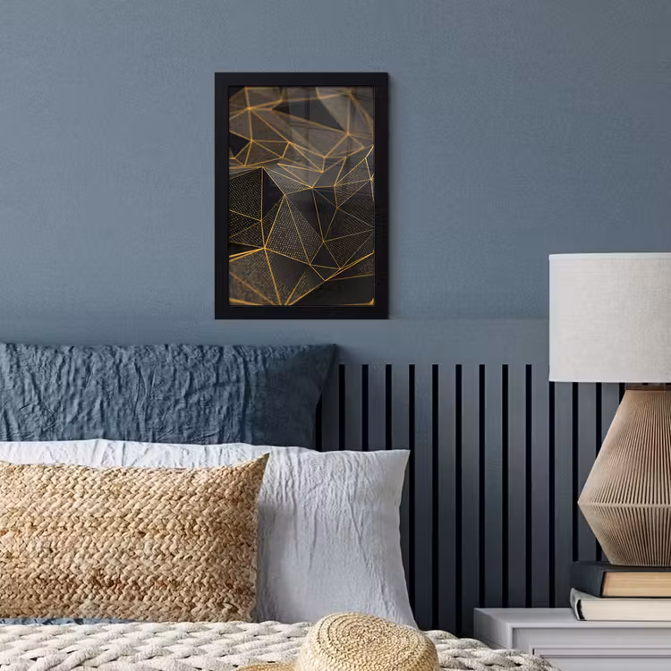 Poster met lijst - Abstract - Goud - 3D - Luxe - Kunst — 3