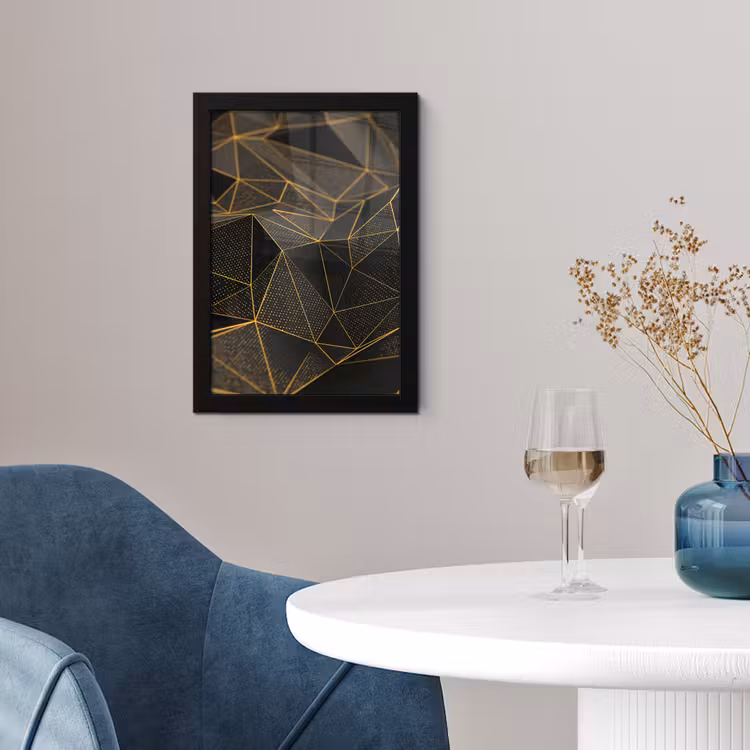 Poster met lijst - Abstract - Goud - 3D - Luxe - Kunst — 4