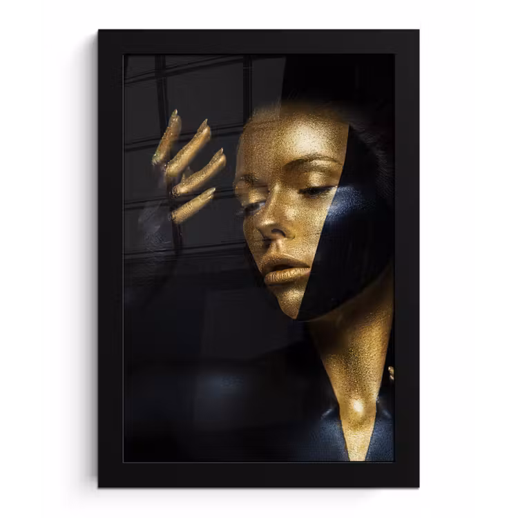 Poster met lijst - Make up - Kunst - Vrouw - Luxe - Goud — 1