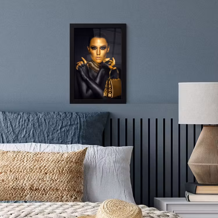 Poster met lijst - Make up - Tas - Goud - Luxe - Vrouw — 3