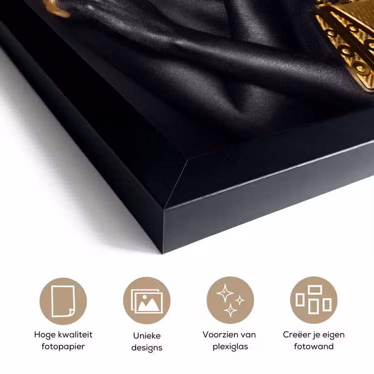 Poster met lijst - Make up - Tas - Goud - Luxe - Vrouw — 6