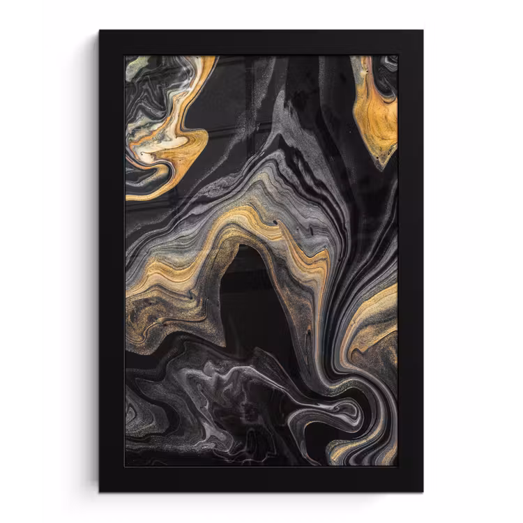 Poster met lijst - Marmer - Acryl - Goud - Luxe - Abstract — 1