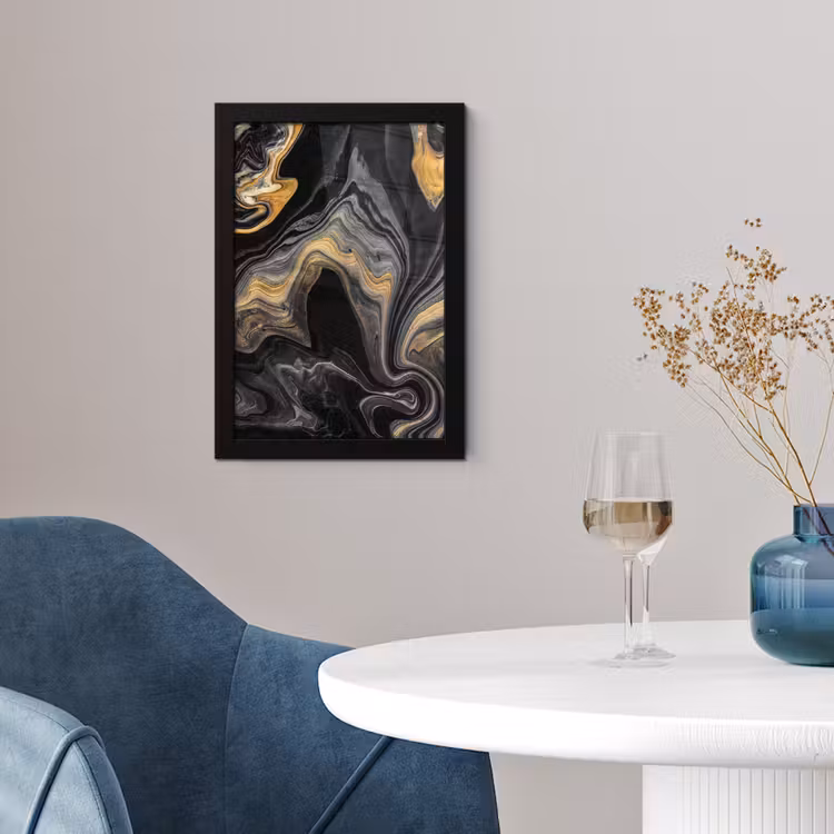 Poster met lijst - Marmer - Acryl - Goud - Luxe - Abstract — 4