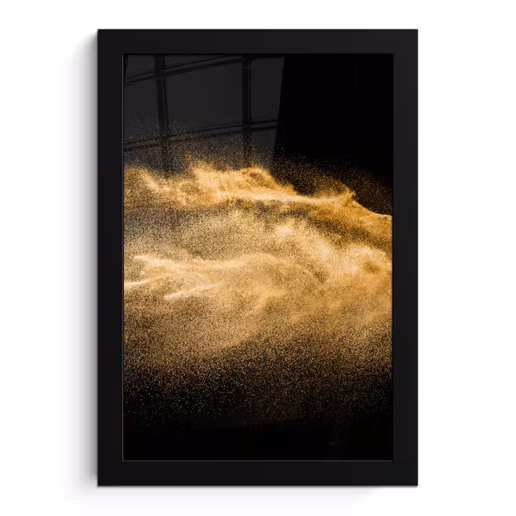 Poster met lijst - Zand - Goud - Zwart - Luxe - Kunst — 1