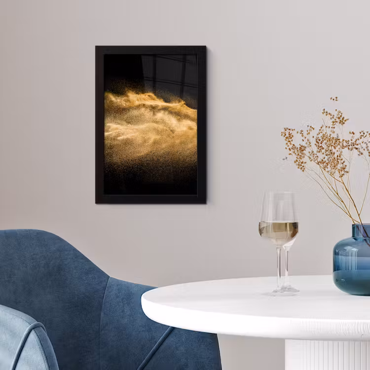 Poster met lijst - Zand - Goud - Zwart - Luxe - Kunst — 4