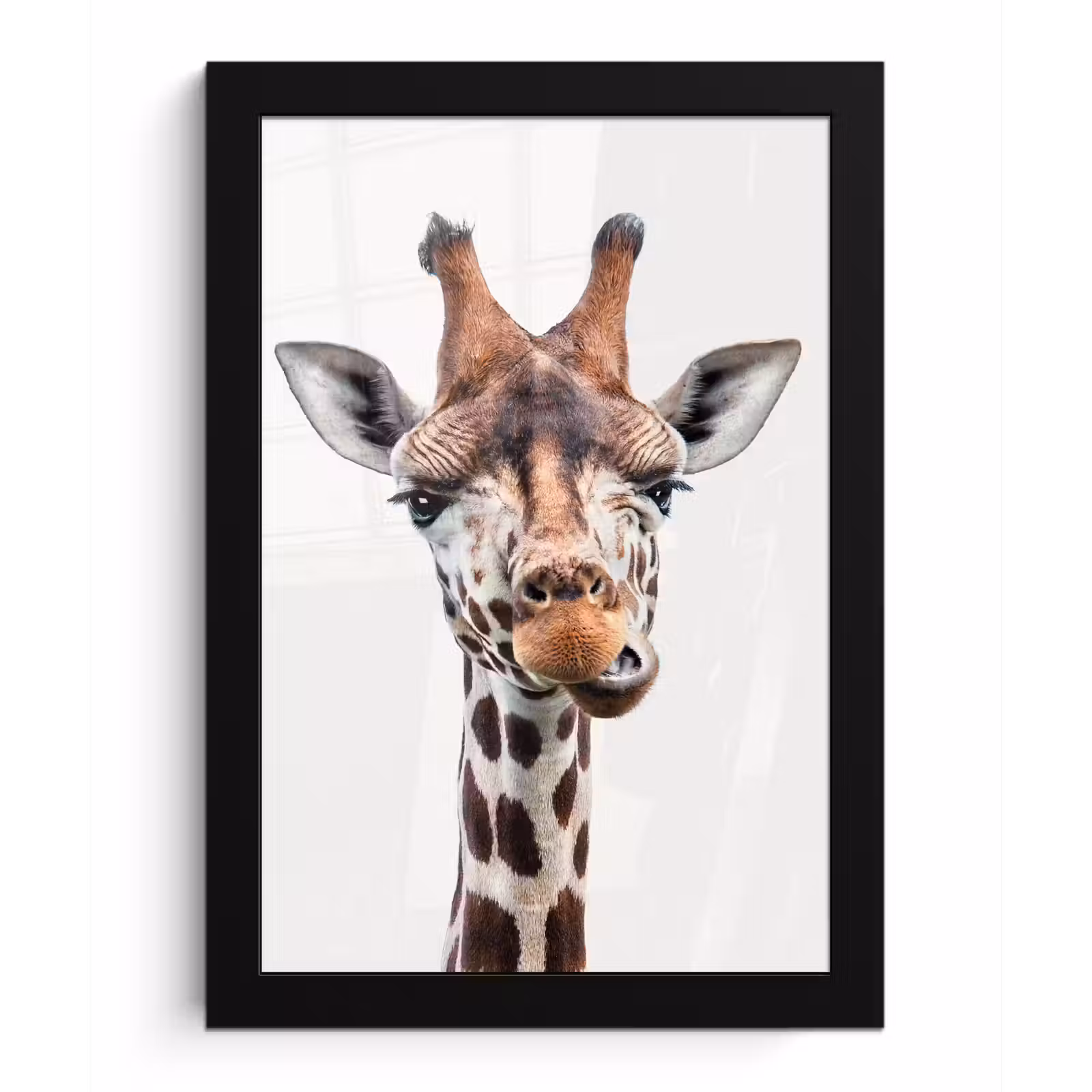 Poster met lijst - Jongens - Giraffe - Dieren - Kop - Portret - Kind - Meisjes — 1