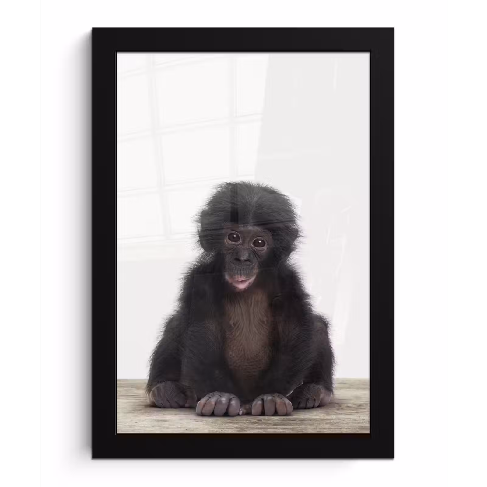 Poster met lijst - Kind - Aap - Chimpansee - Baby dieren - Jongens - Meiden — 1