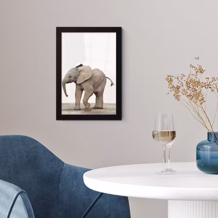 Poster met lijst - Baby olifant - Dieren - Olifant - Kinderen - Meiden - Jongens — 4