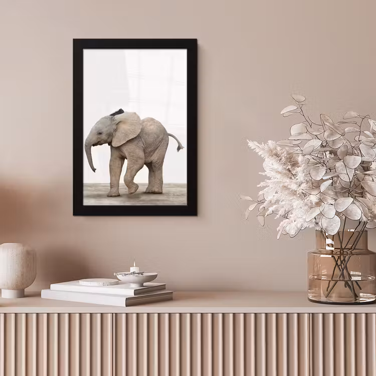 Poster met lijst - Baby olifant - Dieren - Olifant - Kinderen - Meiden - Jongens — 5