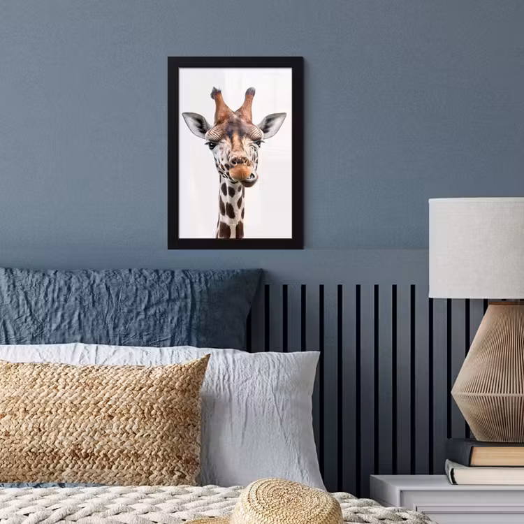 Poster met lijst - Jongens - Giraffe - Dieren - Kop - Portret - Kind - Meisjes — 3
