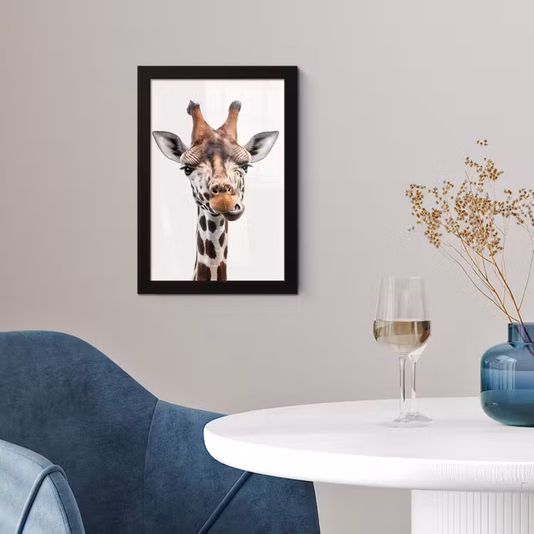 Poster met lijst - Jongens - Giraffe - Dieren - Kop - Portret - Kind - Meisjes — 4