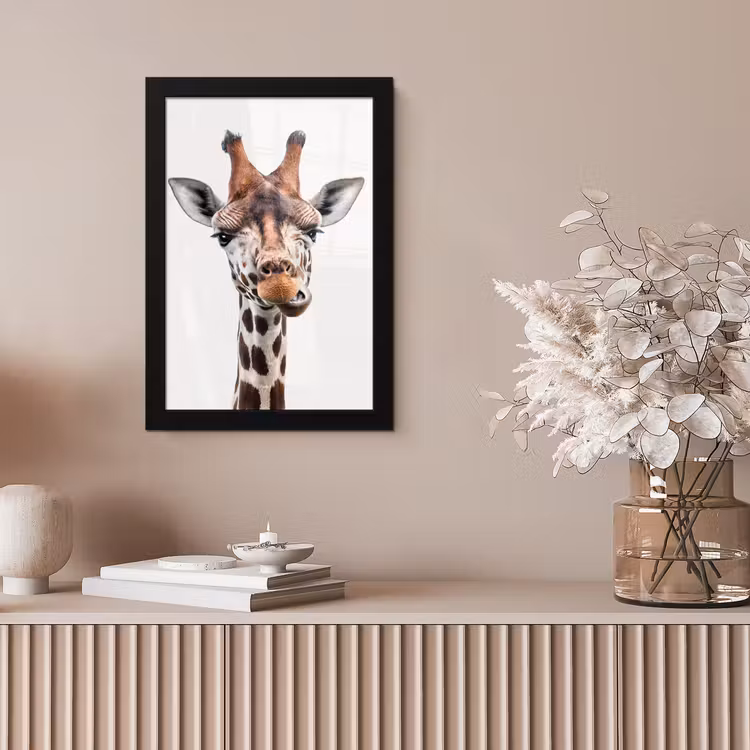 Poster met lijst - Jongens - Giraffe - Dieren - Kop - Portret - Kind - Meisjes — 5