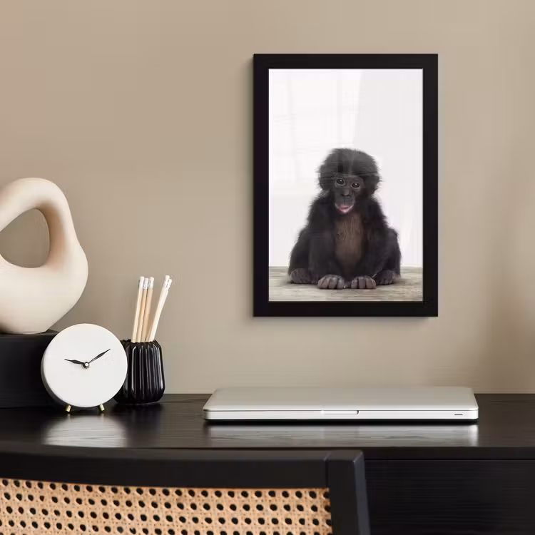 Poster met lijst - Kind - Aap - Chimpansee - Baby dieren - Jongens - Meiden — 2