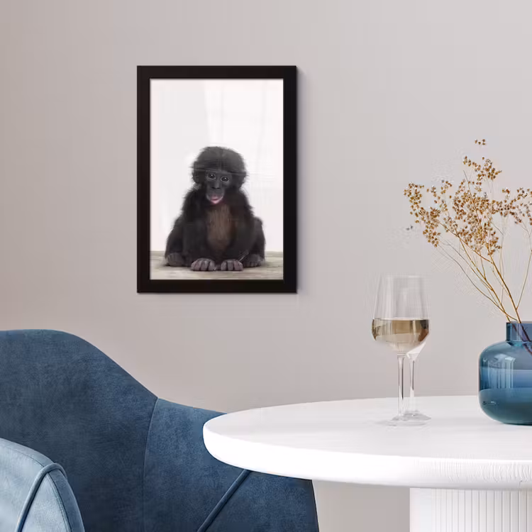 Poster met lijst - Kind - Aap - Chimpansee - Baby dieren - Jongens - Meiden — 4