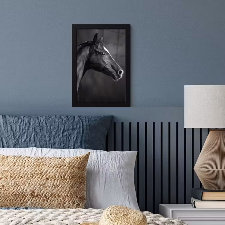 Poster met lijst - Paard - Dieren - Zwart - Wit - Portret — 3