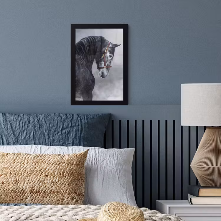 Poster met lijst - Paard - Grijs - Bruin - Dieren - Rook — 3