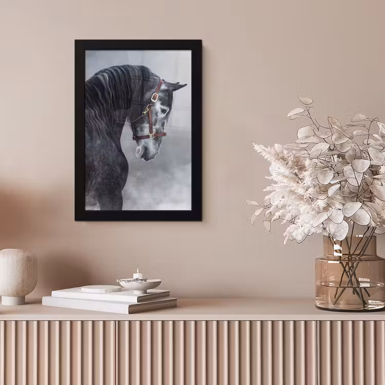 Poster met lijst - Paard - Grijs - Bruin - Dieren - Rook — 5