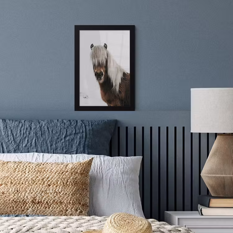 Poster met lijst - Paarden - Dieren - Portret - Bruin - Wit — 3