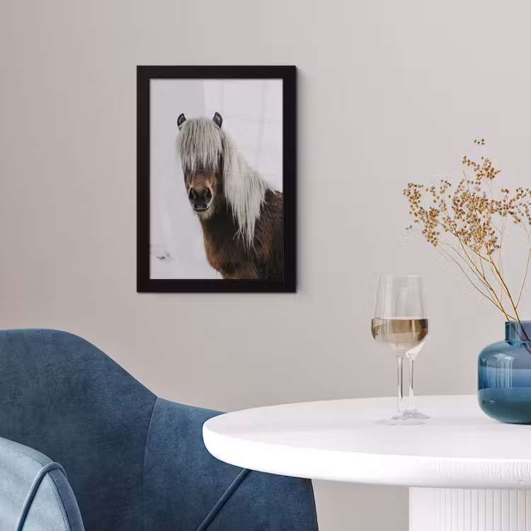 Poster met lijst - Paarden - Dieren - Portret - Bruin - Wit — 4