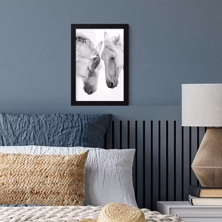 Poster met lijst - Paard - Dieren - Portret - Wit — 3