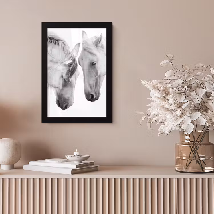 Poster met lijst - Paard - Dieren - Portret - Wit — 5
