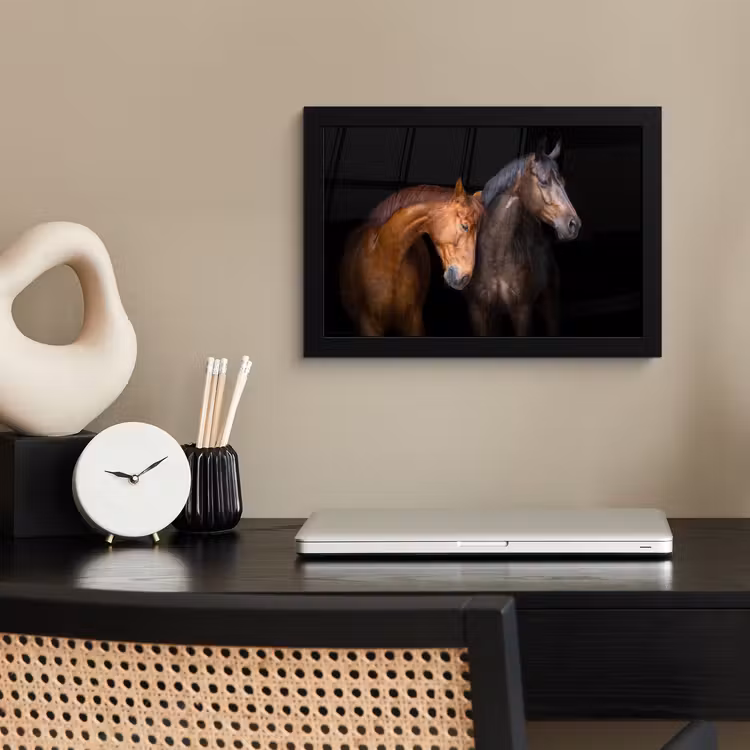 Poster met lijst - Paarden - Dieren - Portret - Bruin — 2
