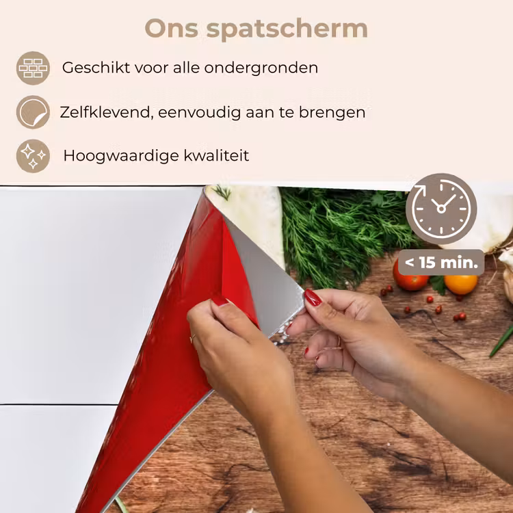 Spatscherm keuken - Kruiden - Groente - Rustiek — 4