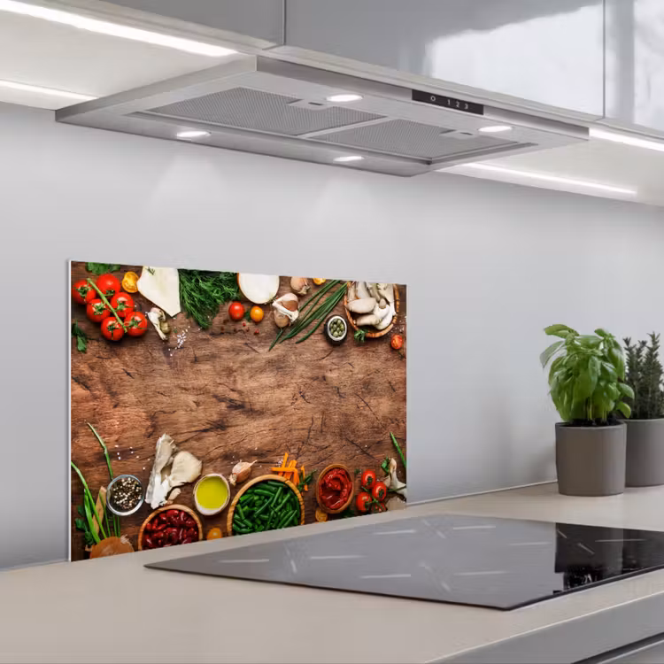 Spatscherm keuken - Kruiden - Groente - Rustiek — 5