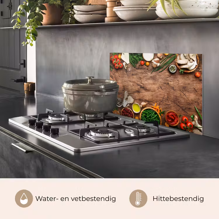 Spatscherm keuken - Kruiden - Groente - Rustiek — 7