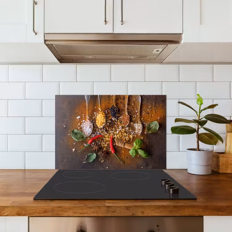 Spatscherm keuken - Lepels - Kruiden - Chilipeper - Specerijen - Zout — 6