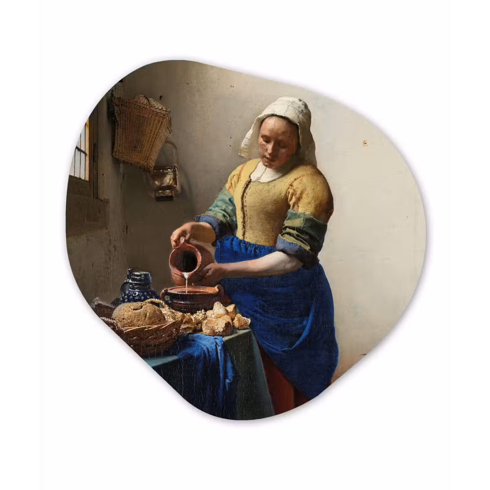 Organische Formen – Aluminium – Het melkmeisje - Schilderij van Johannes Vermeer — 1