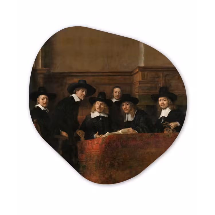 Organische Formen – Aluminium – De staalmeesters - Schilderij van Rembrandt van Rijn — 1