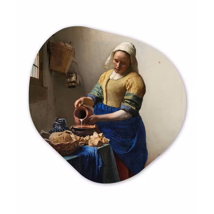 Organische Formen – Aluminium – Het melkmeisje - Schilderij van Johannes Vermeer — 1